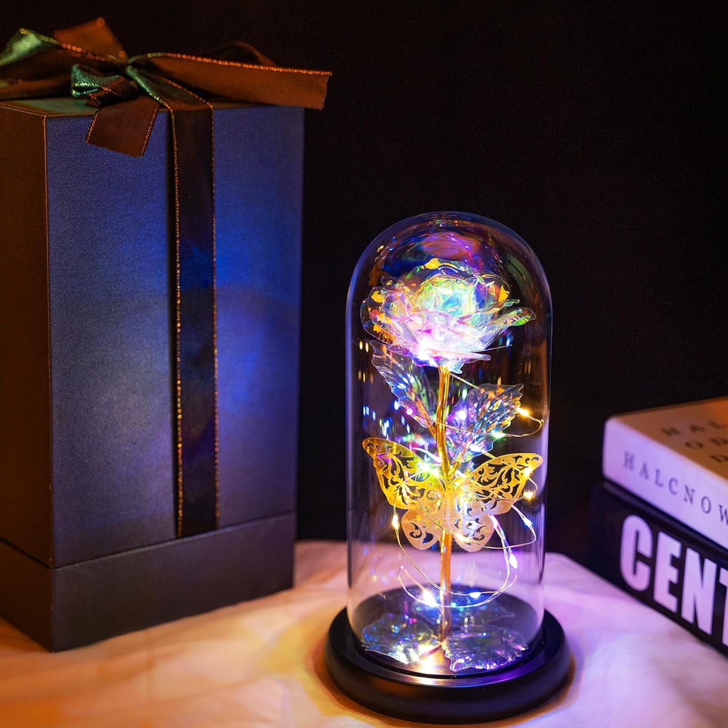Eternal Rose Flower LED Enchanted Galaxy Rose Girlfriend Valentine'S Gift
