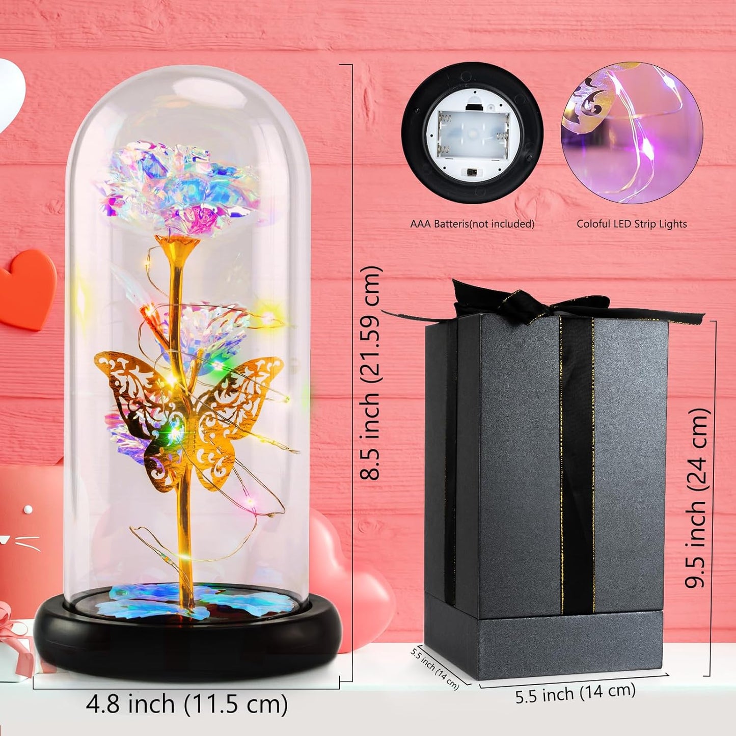 Eternal Rose Flower LED Enchanted Galaxy Rose Girlfriend Valentine'S Gift
