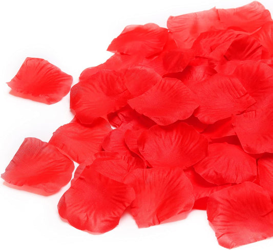 3000Pcs Rose Petals for Weddings, Artificial Silk Flower Petals for Romantic Night, Aisle Decoration, Valentine’S Day (Red)